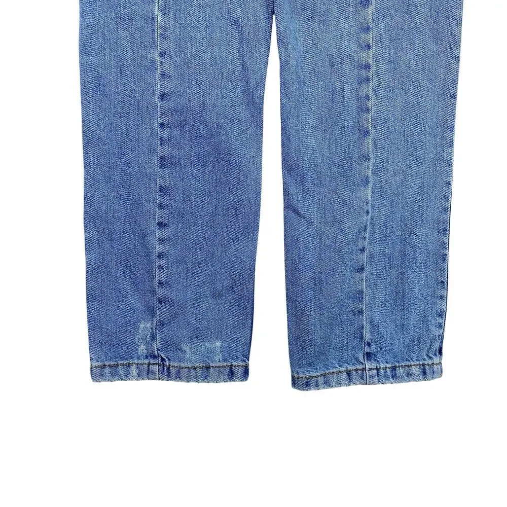 Free People Patchwork 2 Tone Boyfriend Jeans Sz 27 High Rise Cropped Distressed - Picture 8 of 12